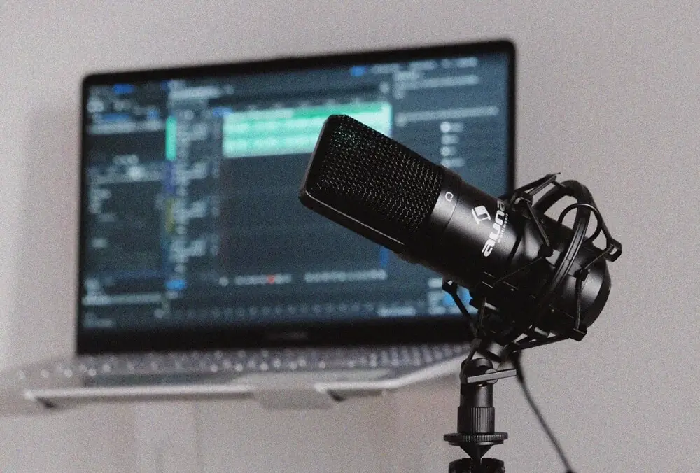 Podcaster using editing software